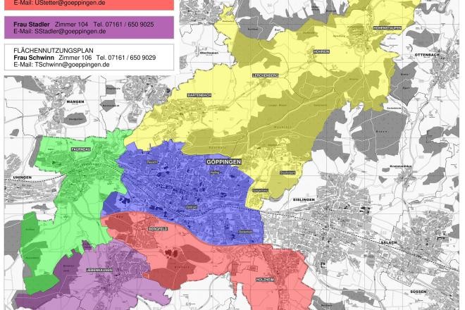 Eine Übersicht der Stadtplaner gegliedert nach Zuständigkeit