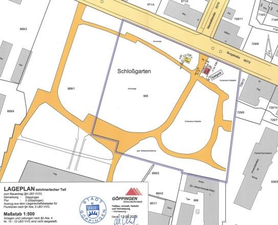 Bauplan der WC-Anlage im Schlosswäldle