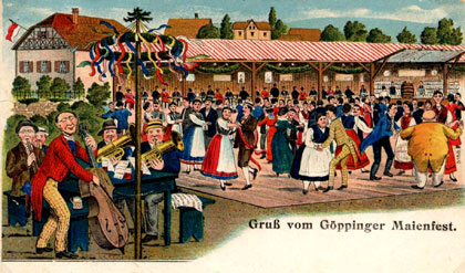 Bild einer historischen Postkarte des Maientags