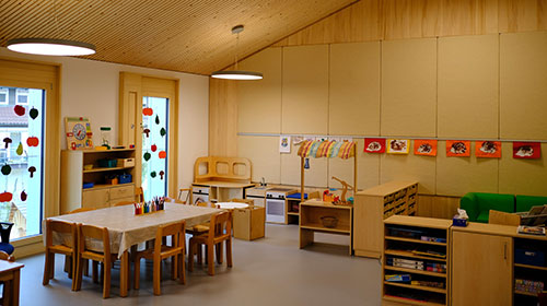 Ein Spielzimmer für Kinder in der Kita im Freihof in Faurndau.