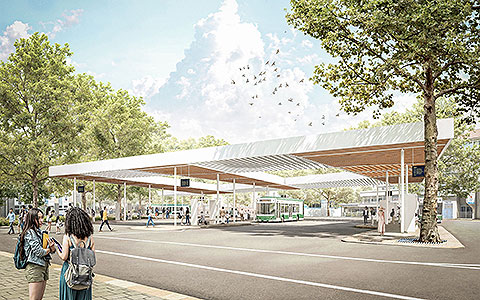 Grafische Visualisierung des neuen ZOB in Göppingen