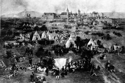 Historische Zeichnung des 30-Jährigen-Krieges