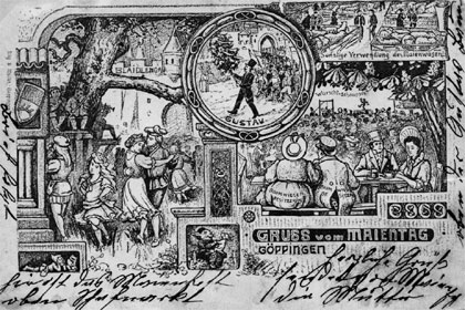 Bild einer historischen Postkarte des Maientags