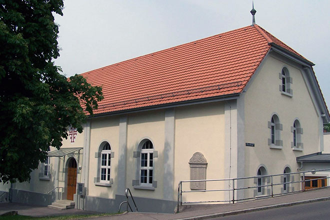 Außenaufnahme der Wasenhalle Jebenhausen