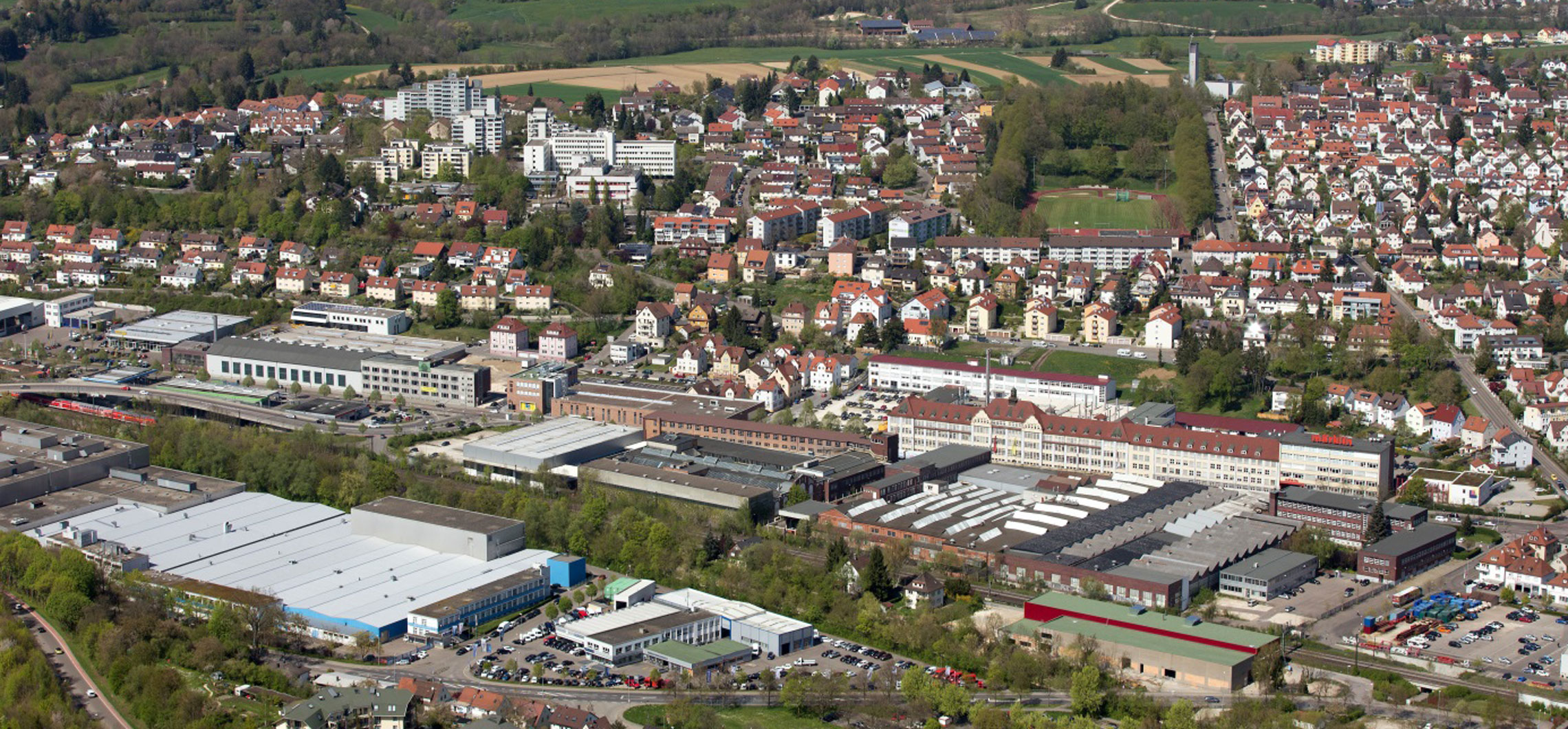 Eine Luftbildaufnahme des Boehringer-Areals