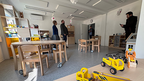 Innenaufnahme des neuen Erweiterungsbaus der Kita Kleine Strolche