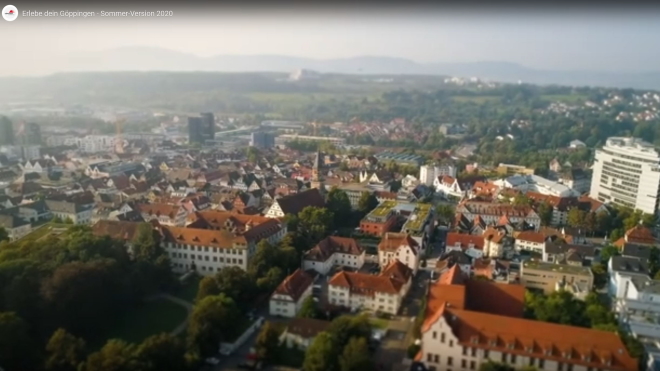 Ein Luftbild von Göppingen